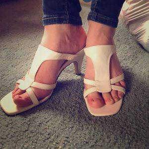 White high heel sandals